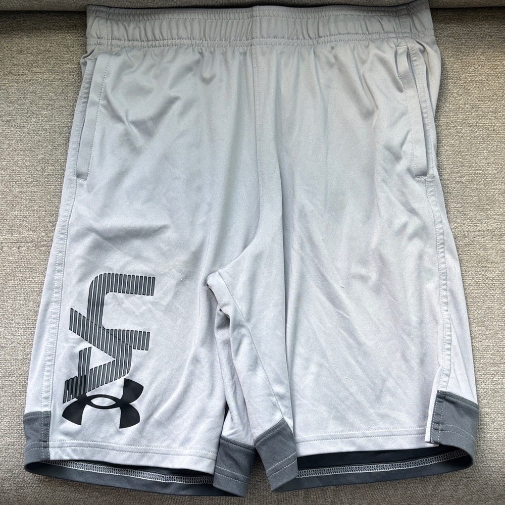 Under Armour youth Light Gray Athletic Shorts